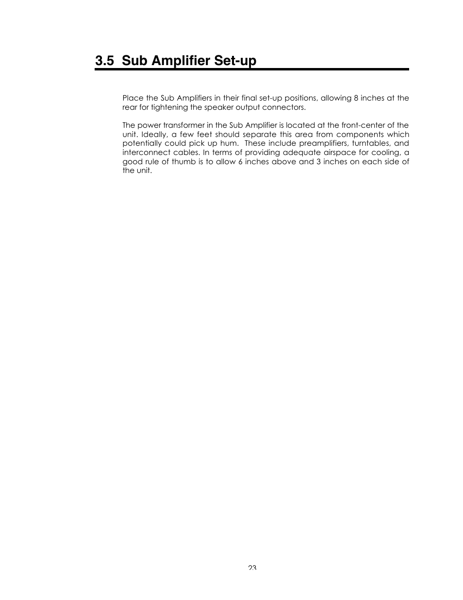 5 sub amplifier set-up | Avalon Acoustics Sentinel User Manual | Page 23 / 67