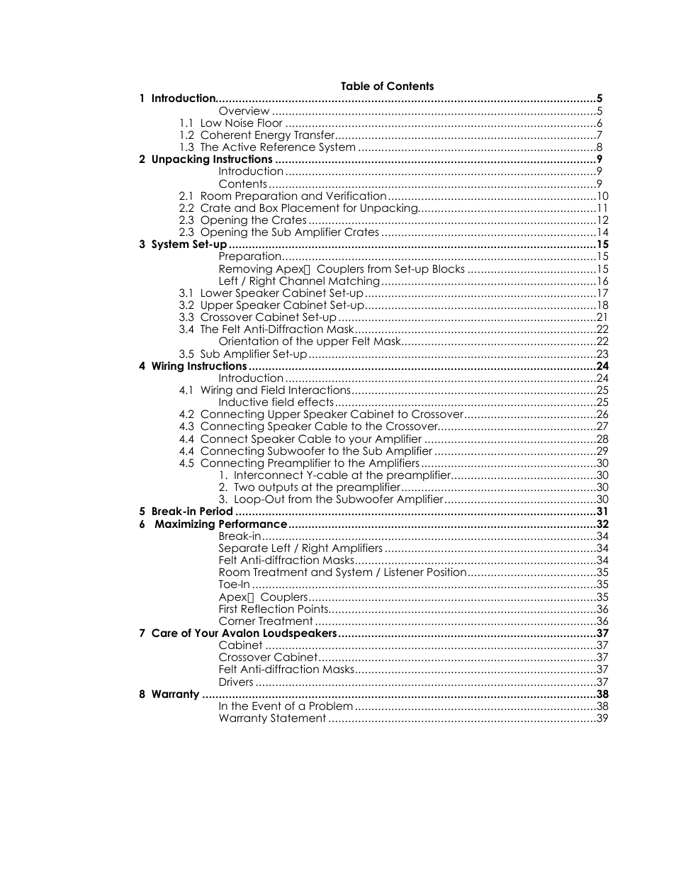 Avalon Acoustics Sentinel User Manual | Page 3 / 67