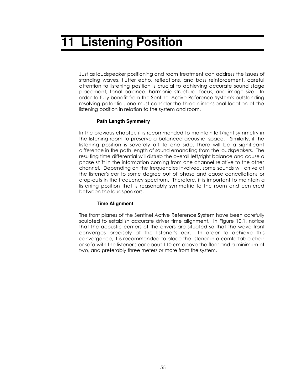 11 listening position | Avalon Acoustics Sentinel User Manual | Page 55 / 67