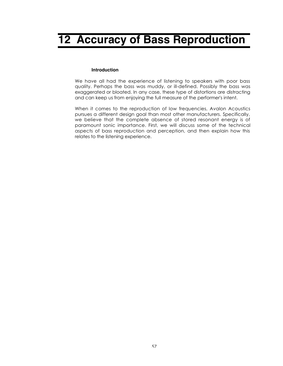 12 accuracy of bass reproduction | Avalon Acoustics Sentinel User Manual | Page 57 / 67