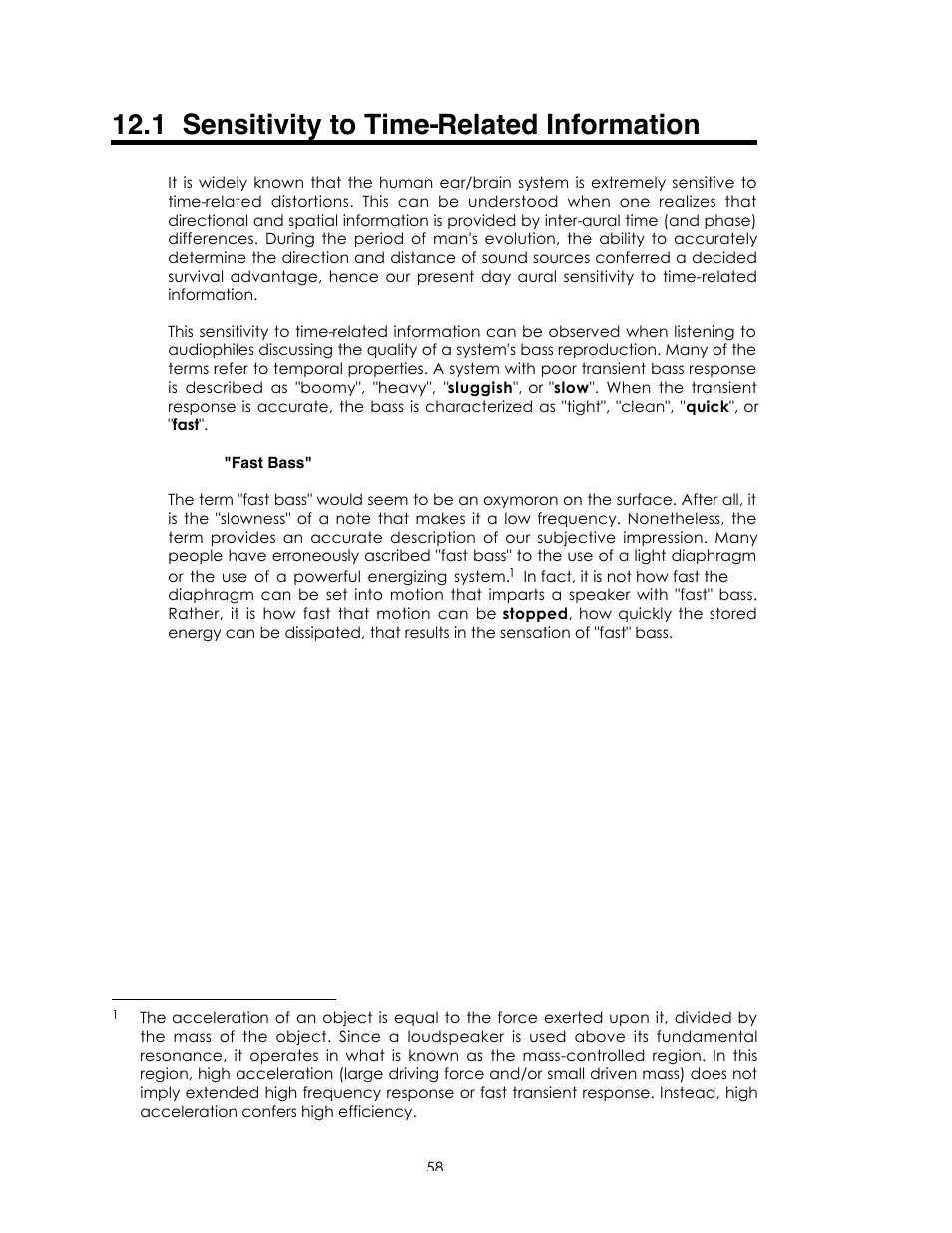 1 sensitivity to time-related information | Avalon Acoustics Sentinel User Manual | Page 58 / 67