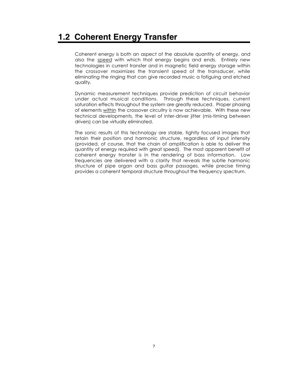 2 coherent energy transfer | Avalon Acoustics Sentinel User Manual | Page 7 / 67