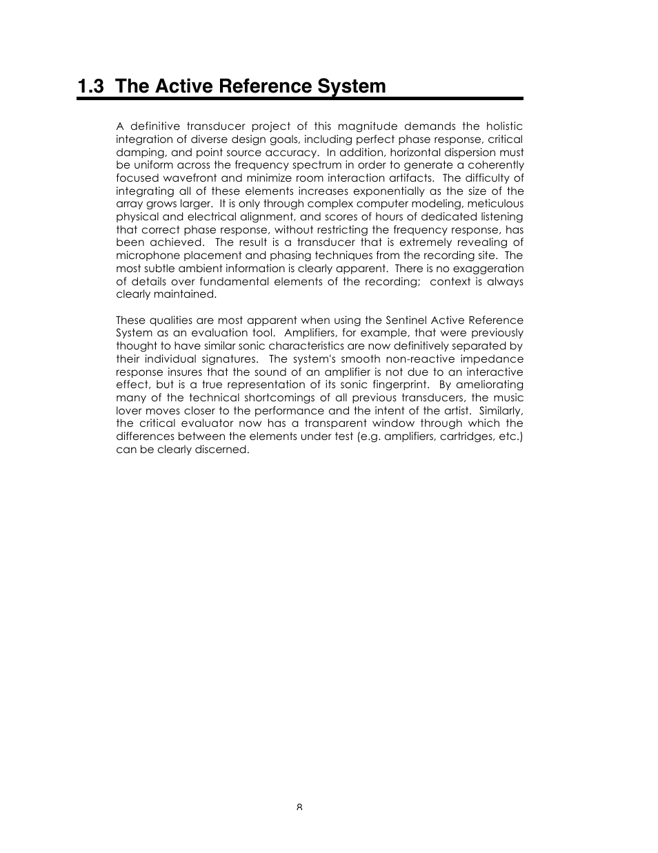 3 the active reference system | Avalon Acoustics Sentinel User Manual | Page 8 / 67