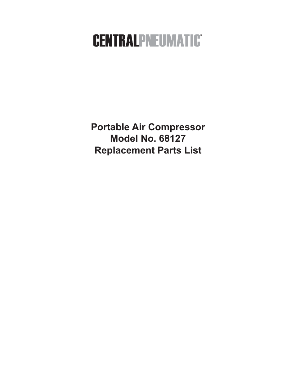Centralpneumatic | Astro Pneumatic 29 Gallon Belt Driven Air Compressor 68127 User Manual | Page 23 / 26