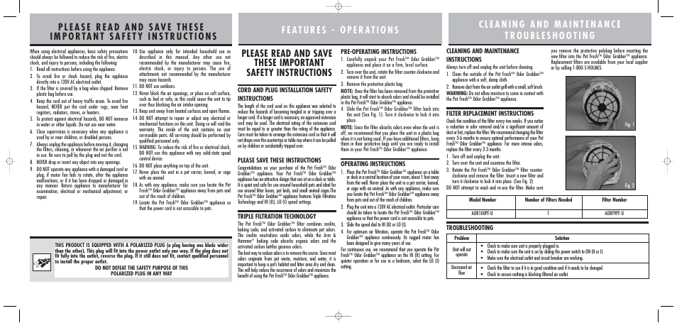 Arm & Hammer PET FRESH AOR100PF User Manual | Page 2 / 2