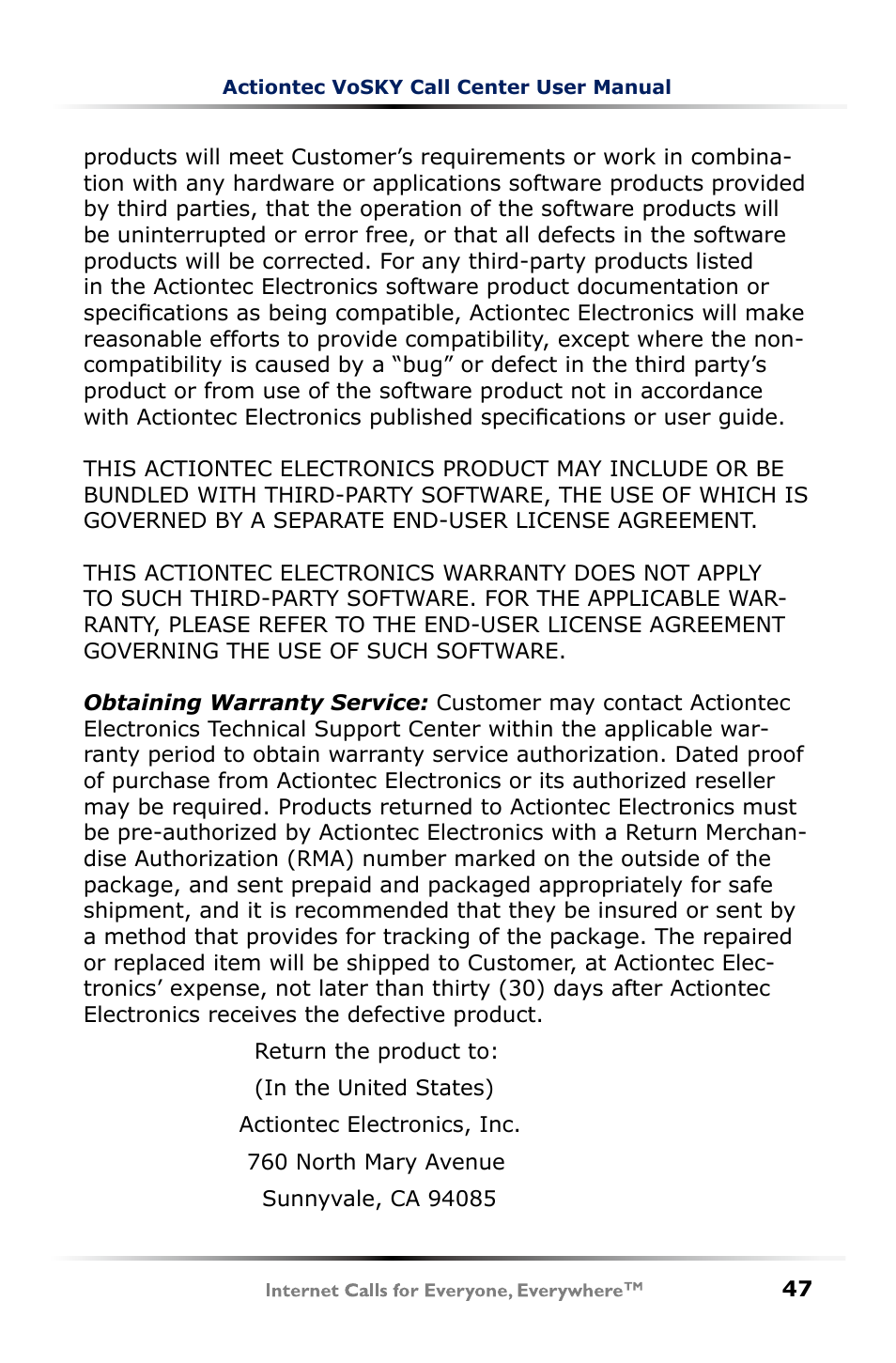 Actiontec electronic UP102 User Manual | Page 50 / 55