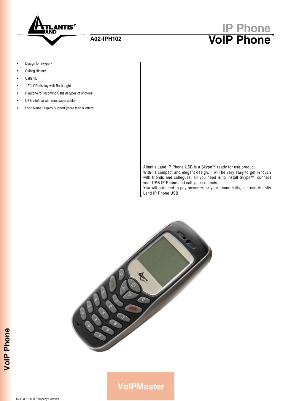 Atlantis Land A02-IPH102 User Manual | 2 pages