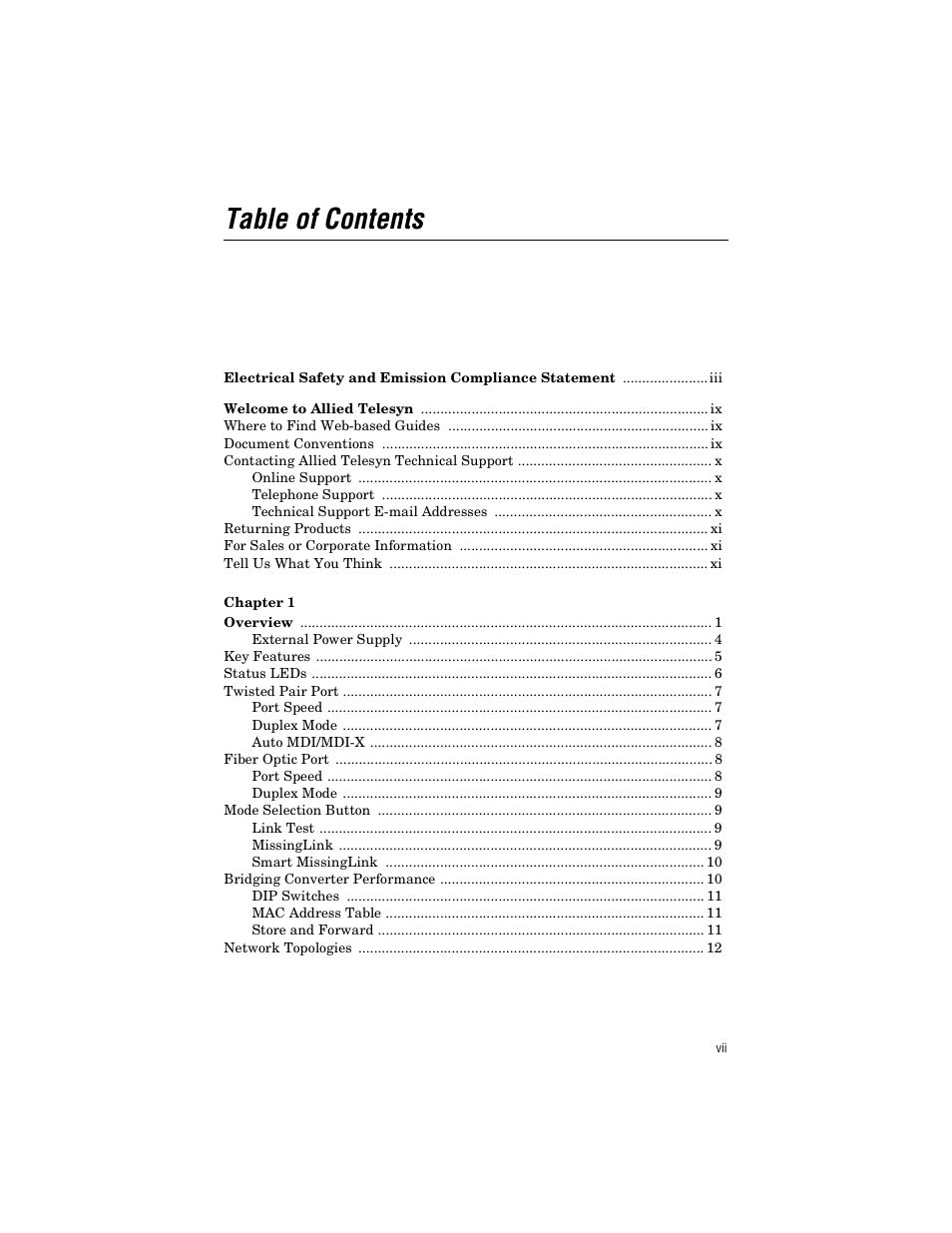 Allied Telesis AT-FS238a/2 User Manual | Page 7 / 68
