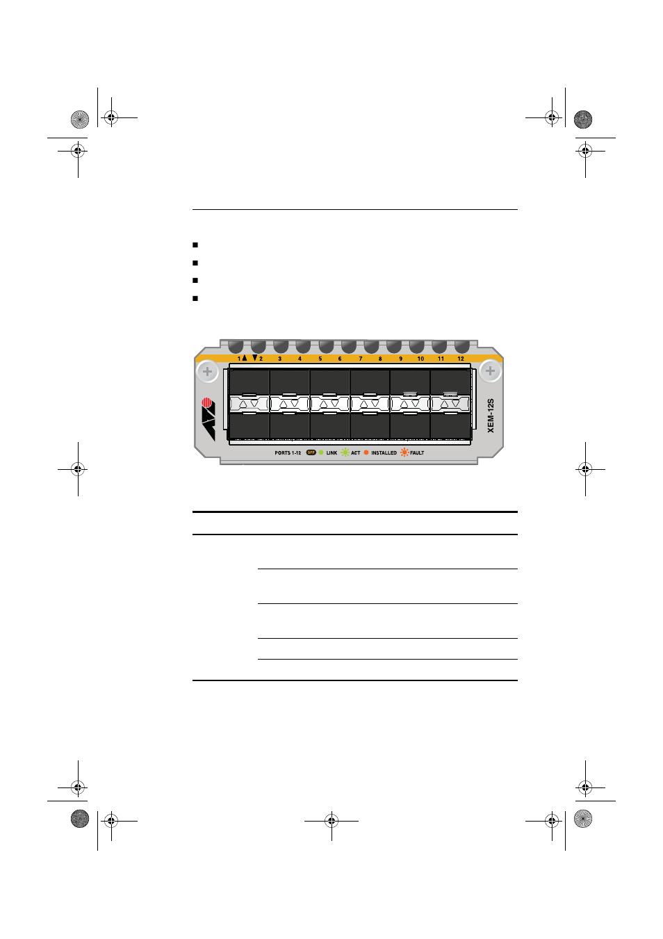 Xem12s 100/1000base-x sfp ports, Xem-12s 100/1000base-x sfp ports | Allied Telesis SWITCH AND SWITCHBLADE XEM-2XP User Manual | Page 11 / 23