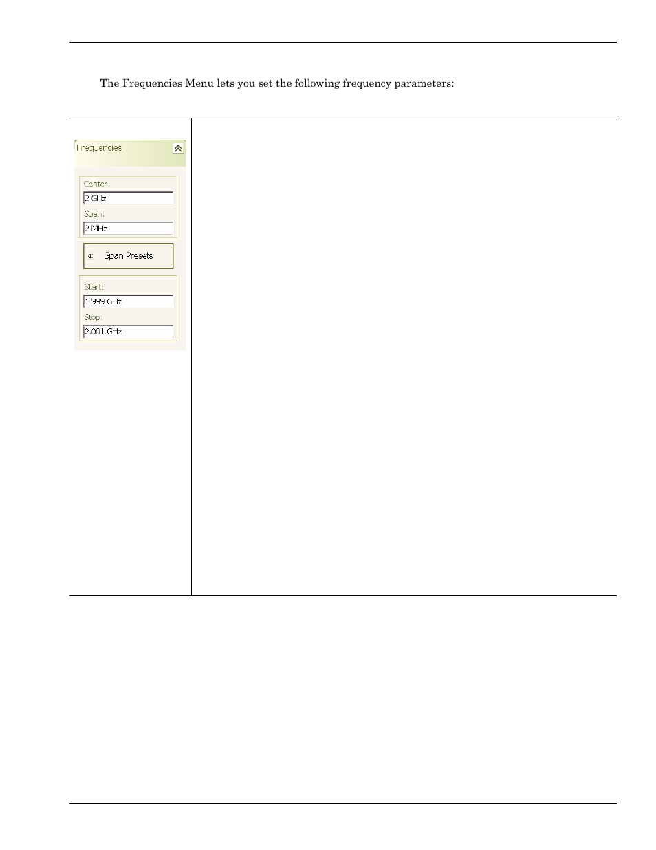 Frequencies menu -5, Frequencies menu | Anritsu Series MS278XB User Manual | Page 103 / 276