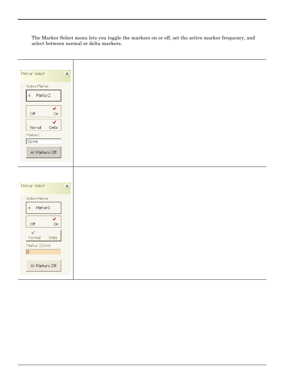 Marker select menu -14, Marker select menu | Anritsu Series MS278XB User Manual | Page 112 / 276