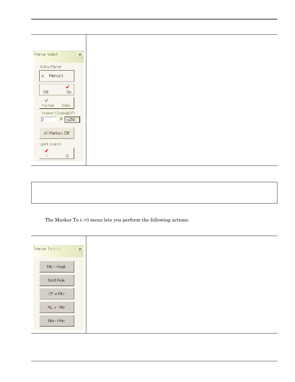 Marker to (–>) menu -17, Marker to (–>) menu | Anritsu Series MS278XB User Manual | Page 115 / 276