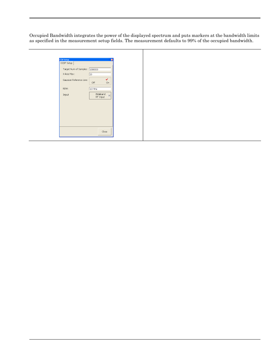 Ccdf setup dialog, Ccdf setup dialog -43 | Anritsu Series MS278XB User Manual | Page 141 / 276