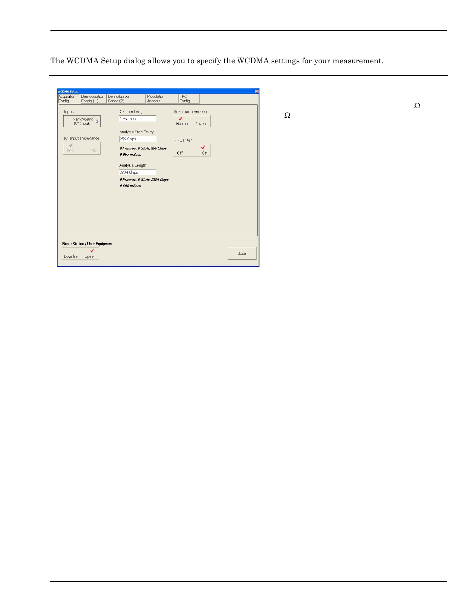Wcdma setup dialog, Wcdma setup dialog -51 | Anritsu Series MS278XB User Manual | Page 149 / 276