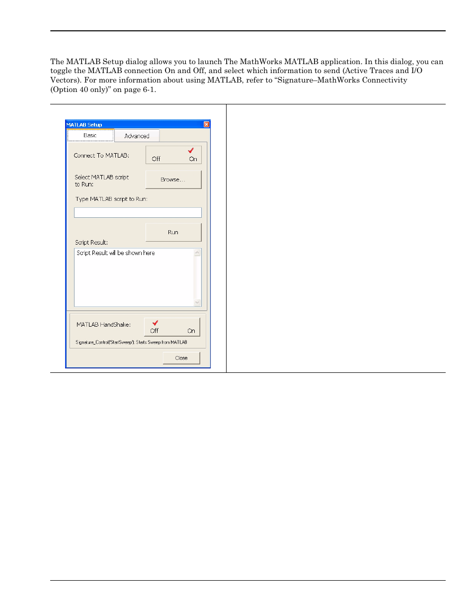 Matlab setup dialog, Matlab setup dialog -57 | Anritsu Series MS278XB User Manual | Page 155 / 276