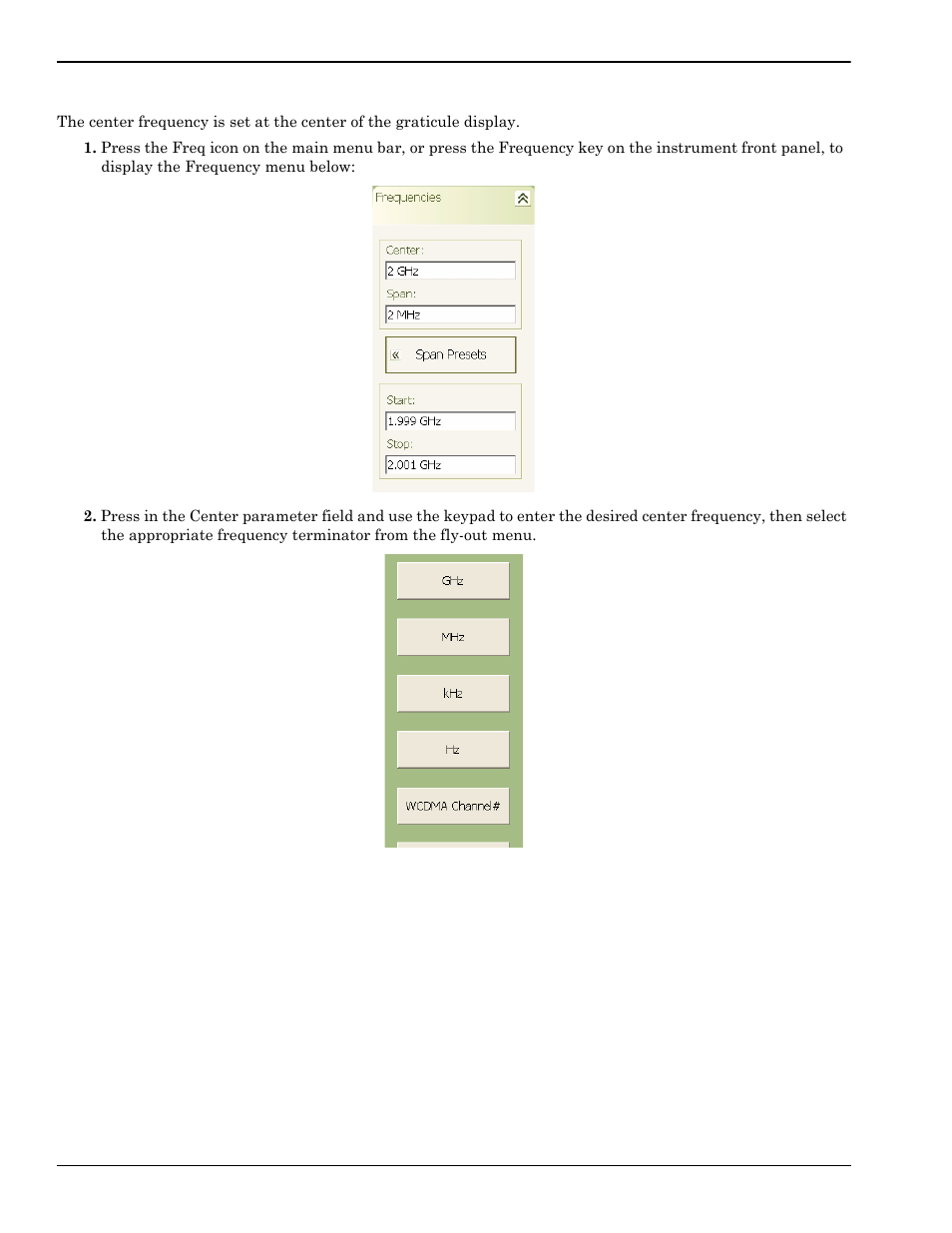 Setting the center frequency, Setting the center frequency -2 | Anritsu Series MS278XB User Manual | Page 158 / 276