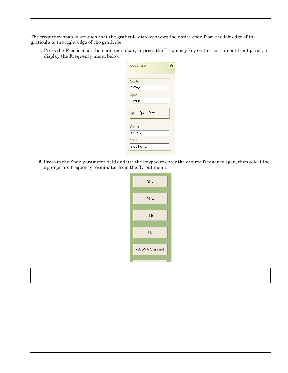 Setting the frequency span, Setting the frequency span -3 | Anritsu Series MS278XB User Manual | Page 159 / 276