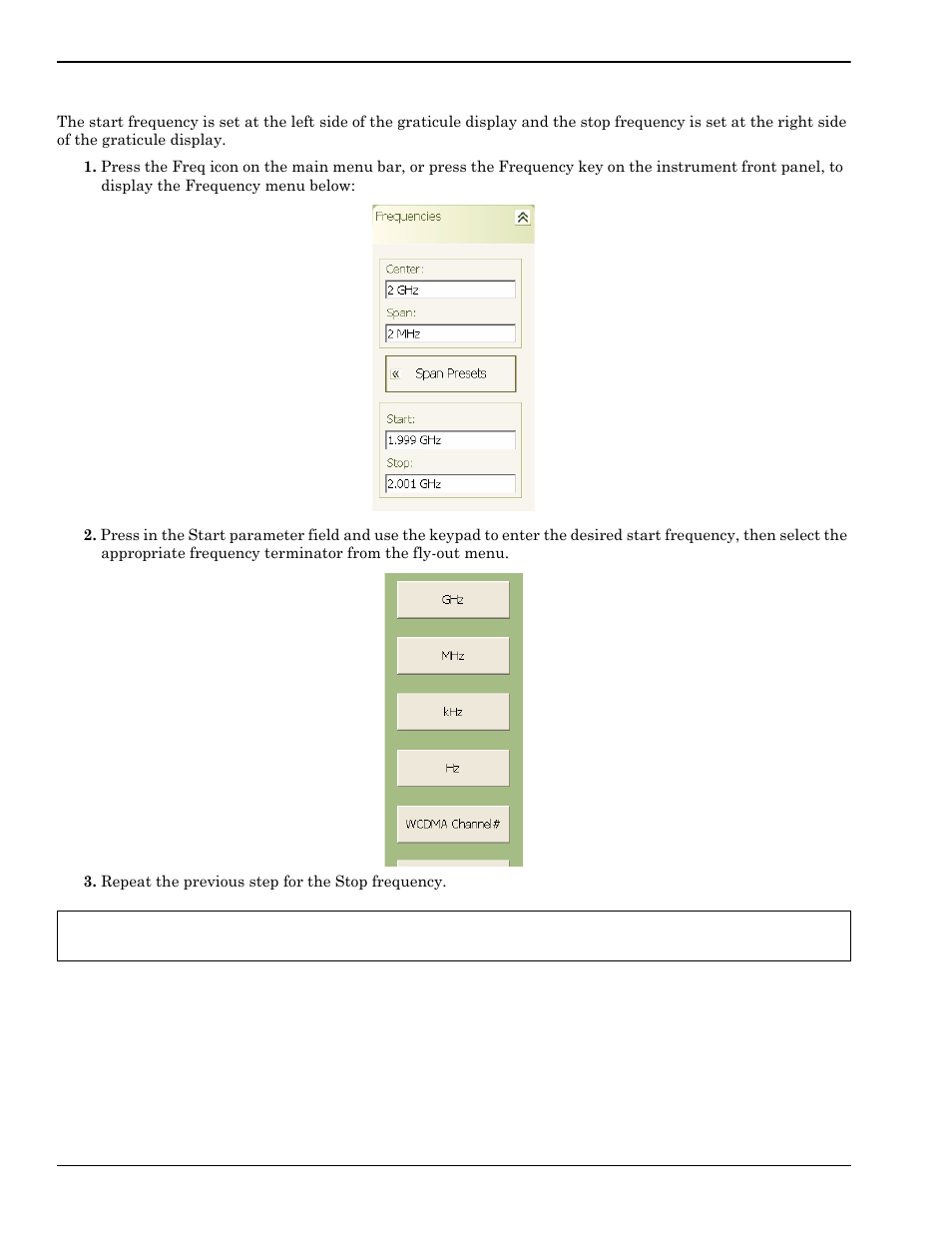 Setting the start and stop frequencies, Setting the start and stop frequencies -4 | Anritsu Series MS278XB User Manual | Page 160 / 276