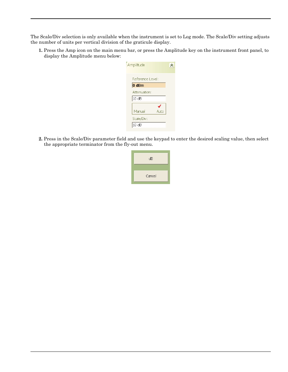 Setting the scale/div, Setting the scale/div -7 | Anritsu Series MS278XB User Manual | Page 163 / 276