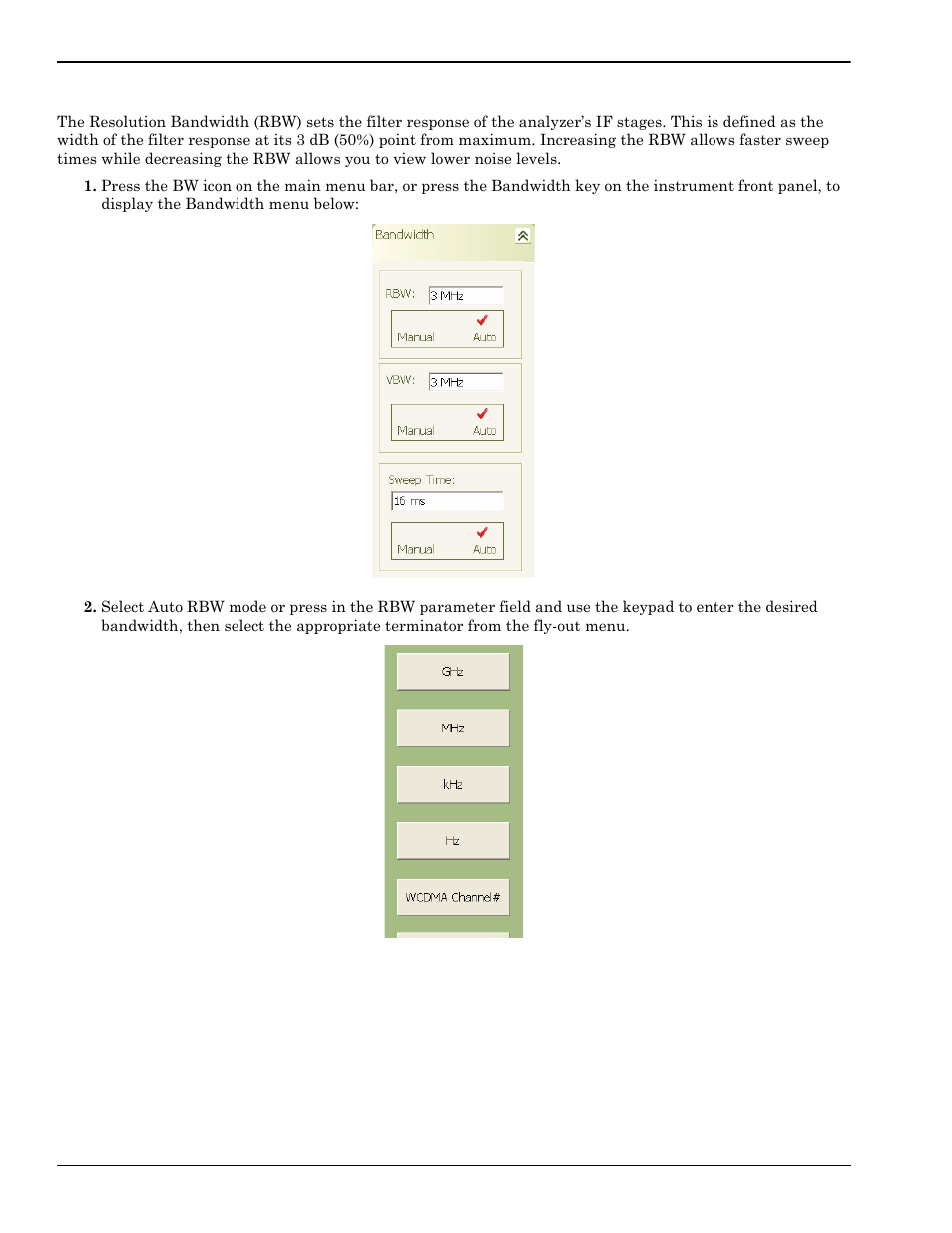 Setting the resolution bandwidth, Setting the resolution bandwidth -8 | Anritsu Series MS278XB User Manual | Page 164 / 276