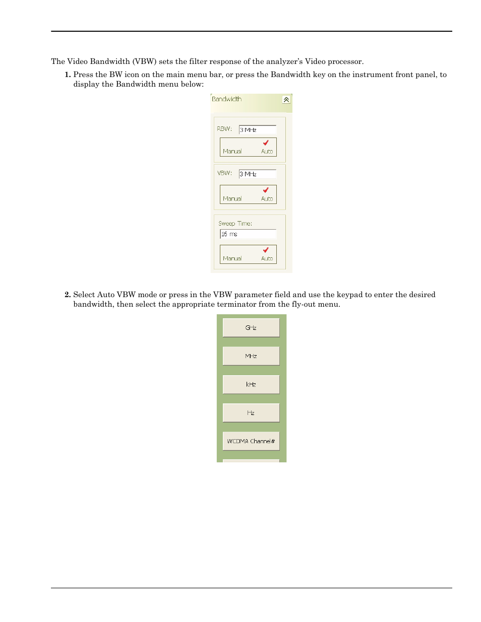 Setting the video bandwidth, Setting the video bandwidth -9 | Anritsu Series MS278XB User Manual | Page 165 / 276