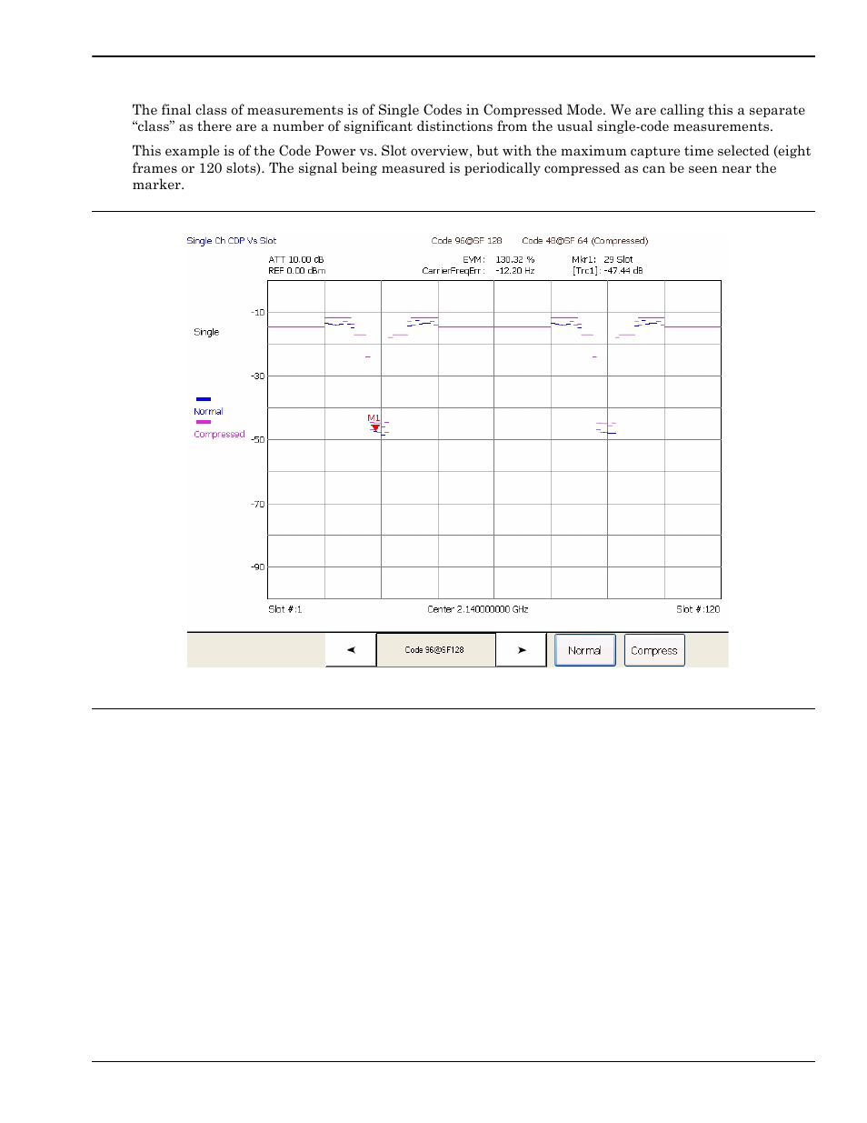Single code with compressed mode measurement -61, Single code with compressed mode measurement | Anritsu Series MS278XB User Manual | Page 217 / 276