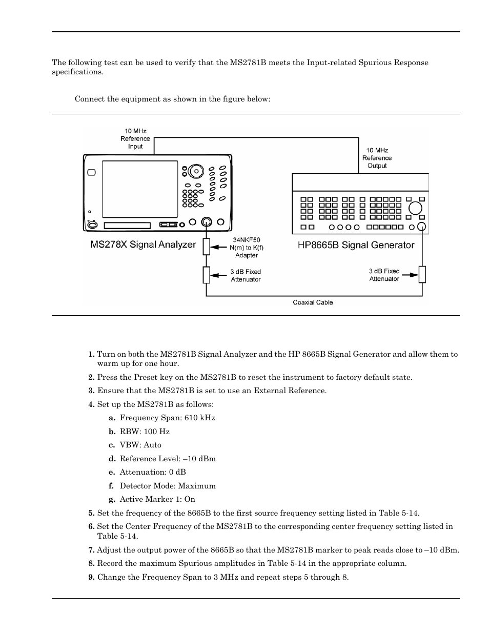 Input-related spurious response, Input-related spurious response -95, Test setup -95 | Test procedure -95 | Anritsu Series MS278XB User Manual | Page 251 / 276