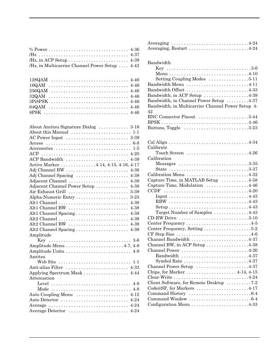 Subject index | Anritsu Series MS278XB User Manual | Page 269 / 276