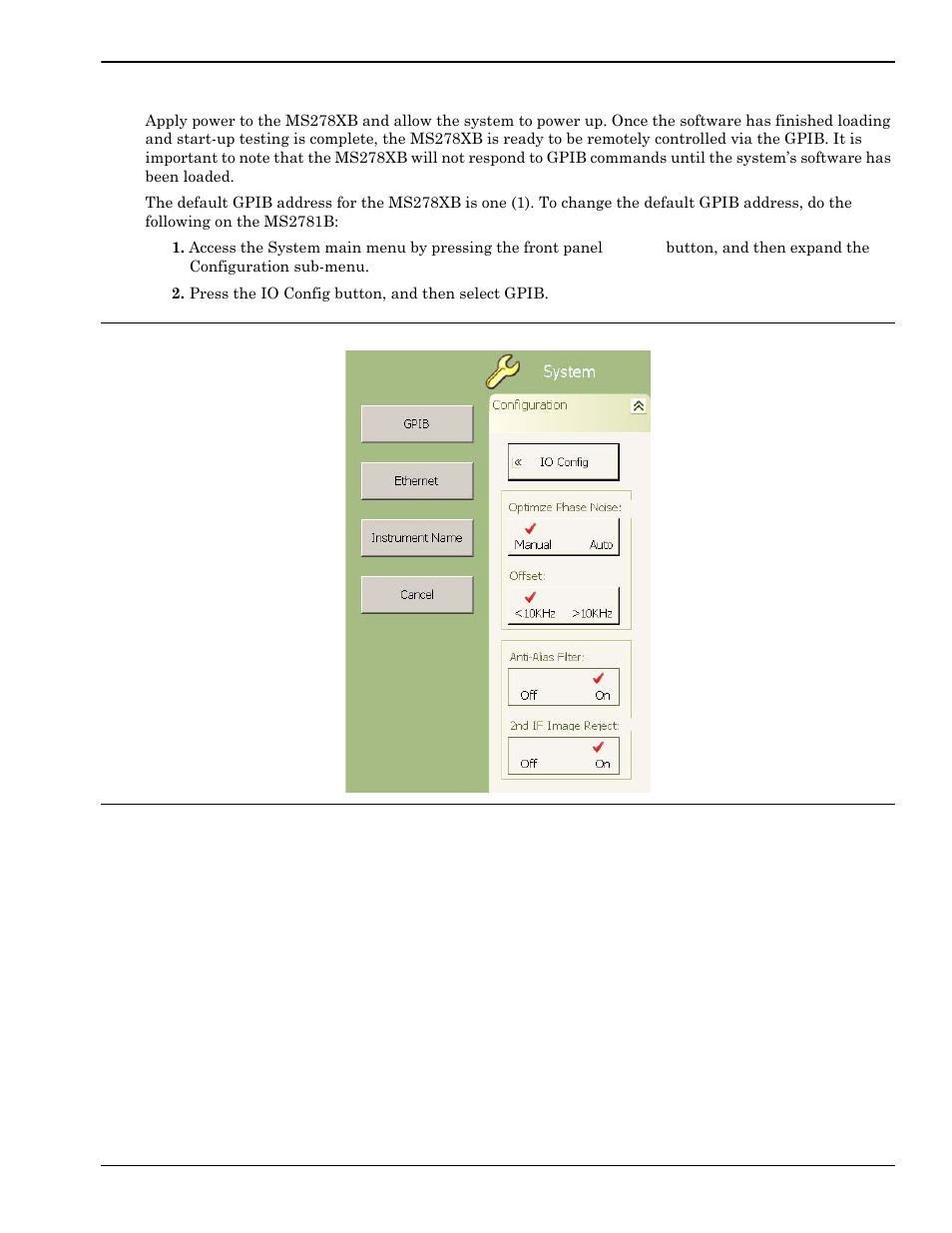 Gpib configuration -13 | Anritsu Series MS278XB User Manual | Page 37 / 276