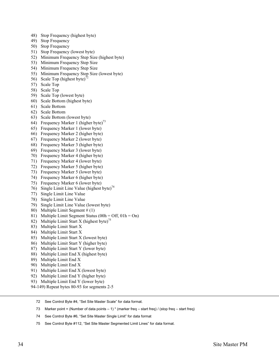 34 site master pm | Anritsu Site Master S331D User Manual | Page 40 / 132