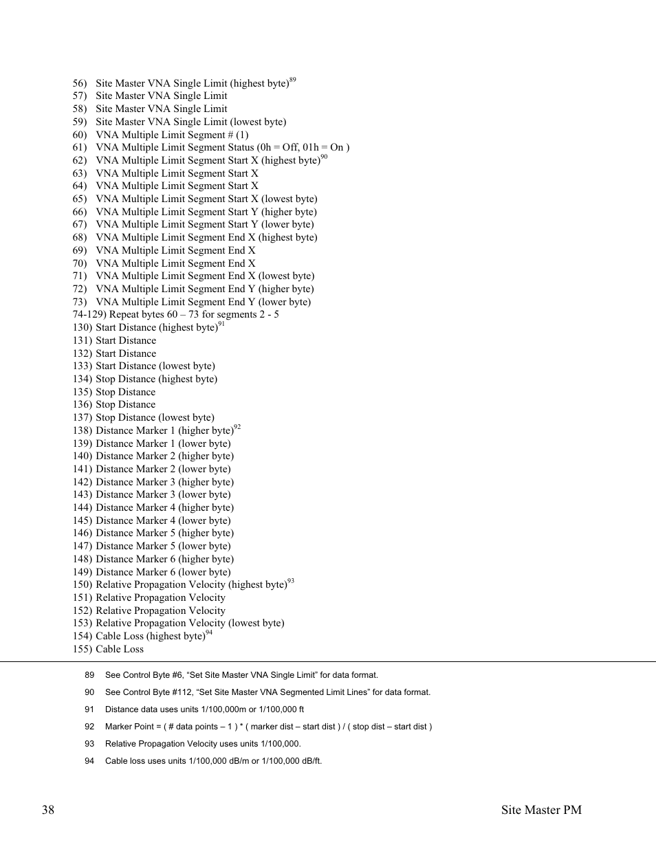 38 site master pm | Anritsu Site Master S331D User Manual | Page 44 / 132