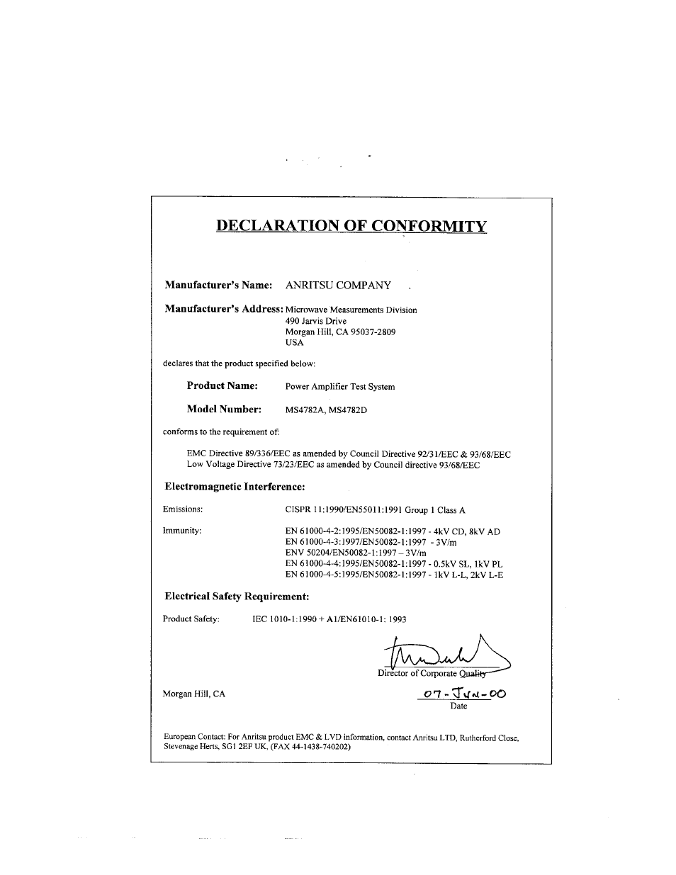 Anritsu ME7840A User Manual | Page 3 / 126