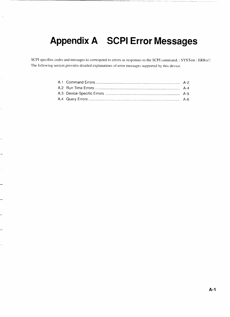 Appendix a scpi error messages | Anritsu MP1777A User Manual | Page 112 / 132