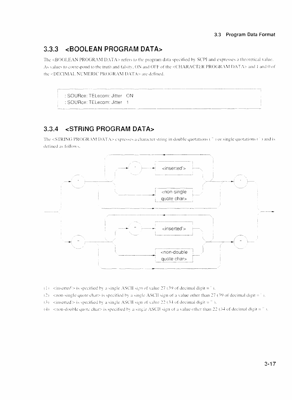 3 <boolean program data, 4 <string program data, Boolean program data> -1 7 | Str1ng program data> -17 | Anritsu MP1777A User Manual | Page 44 / 132