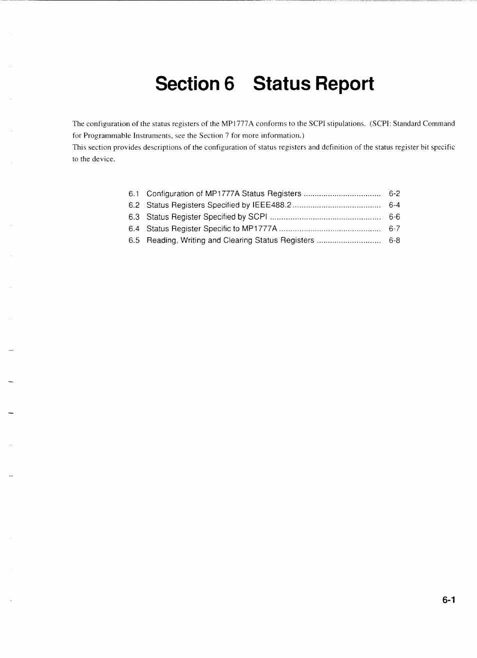 Section 6 status report, Section 6 status report -1 | Anritsu MP1777A User Manual | Page 62 / 132