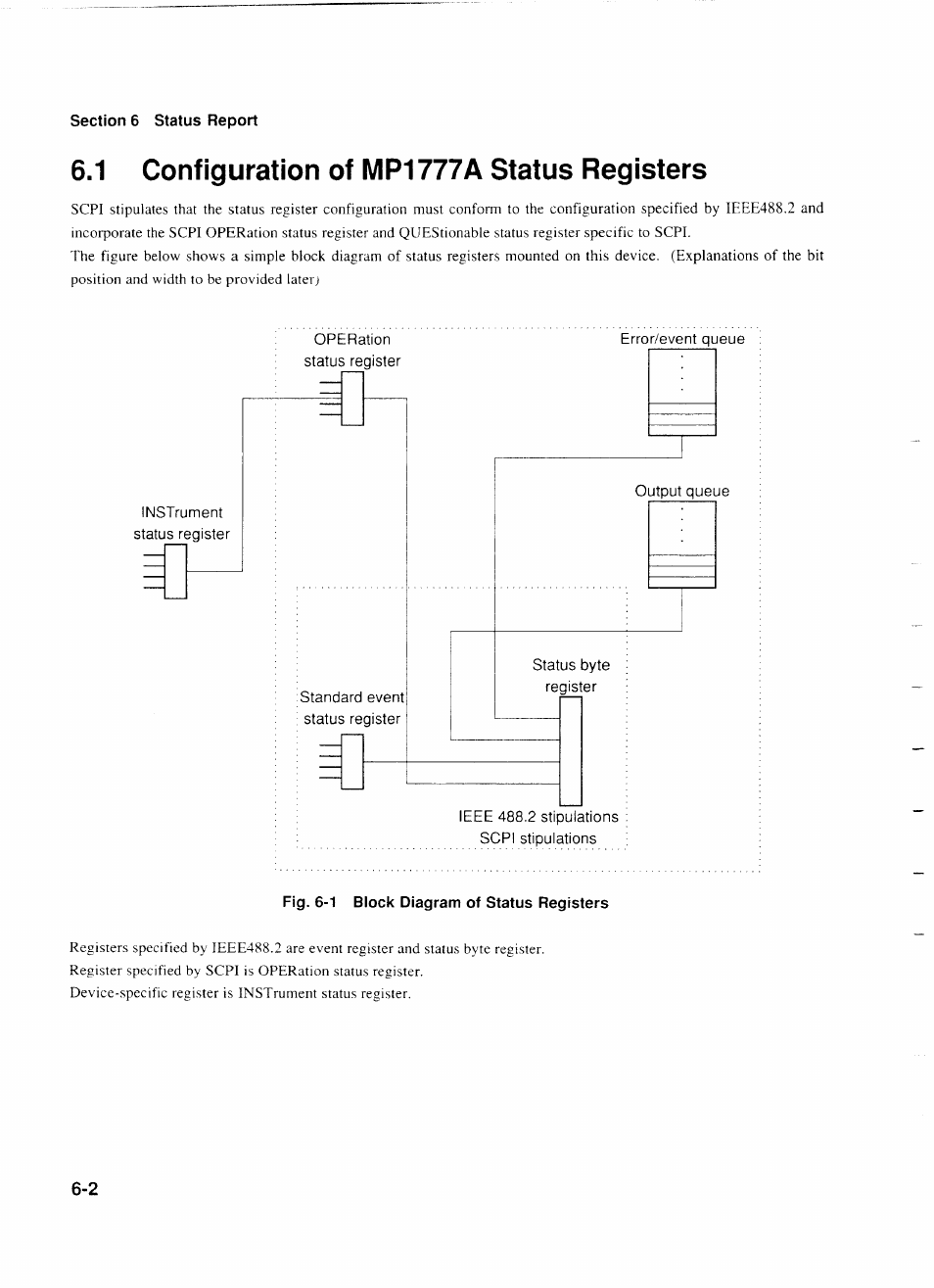 1 configuration of mp1777a status registers, 1 configuration of mp1777a status registers -2 | Anritsu MP1777A User Manual | Page 63 / 132