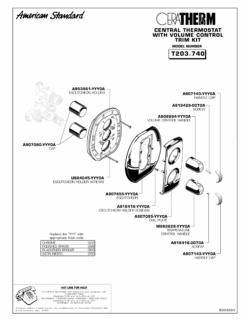 American Standard Ceratherm T203.740 User Manual | Page 4 / 10