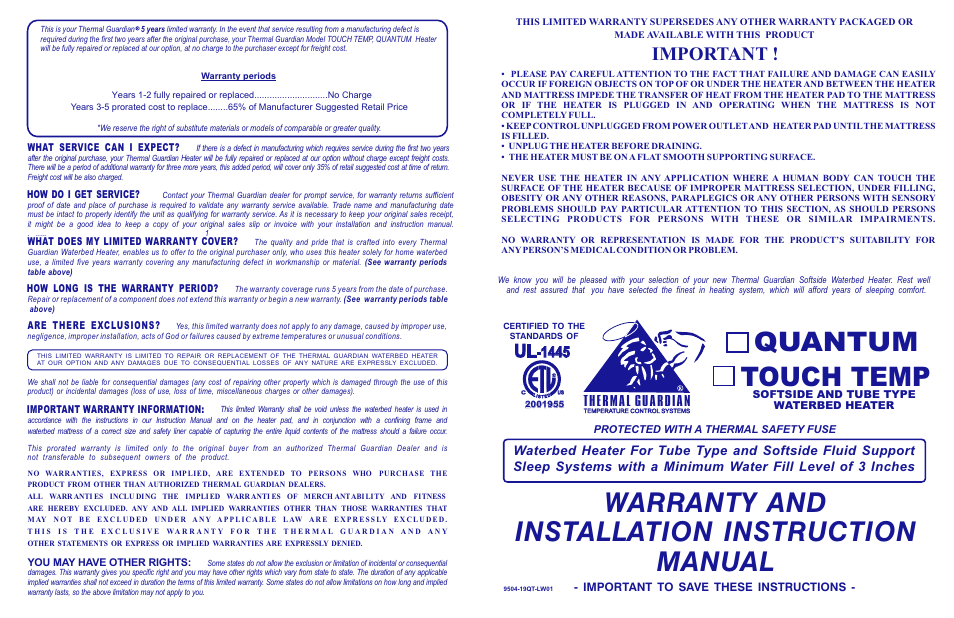 InnoMax Heater Low Watt User Manual | 2 pages