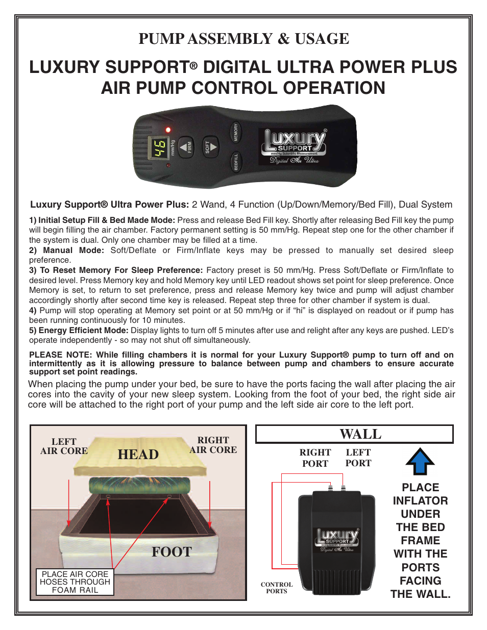 InnoMax Luxury Support Ultra Pump User Manual | 2 pages