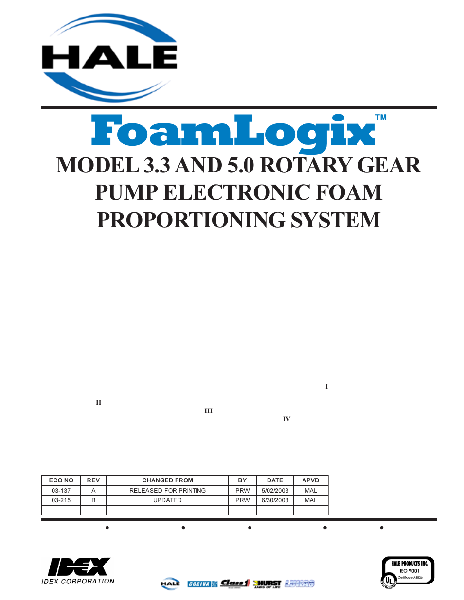 Hale 5.0 FoamLogix User Manual | 122 pages