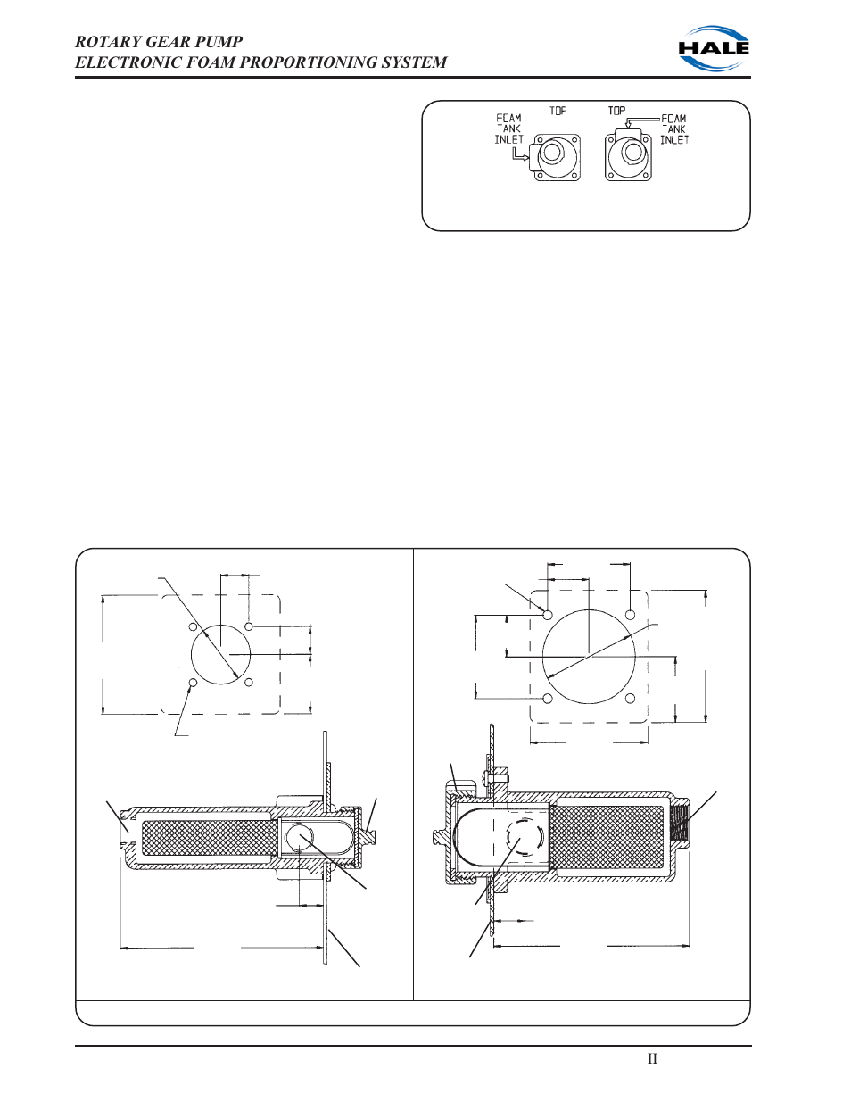 Fs15 strainer fs25 strainer, Figure 2-14. fs series strainer orientation, Ιι -18 | Hale 5.0 FoamLogix User Manual | Page 48 / 122