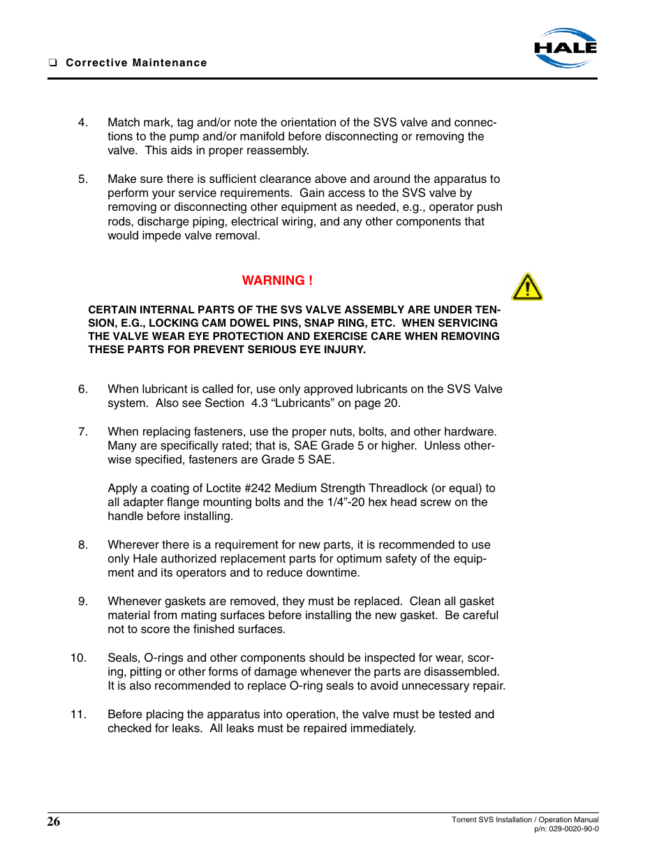 Hale Torrent SVS Stainless Steel Valves User Manual | Page 26 / 100