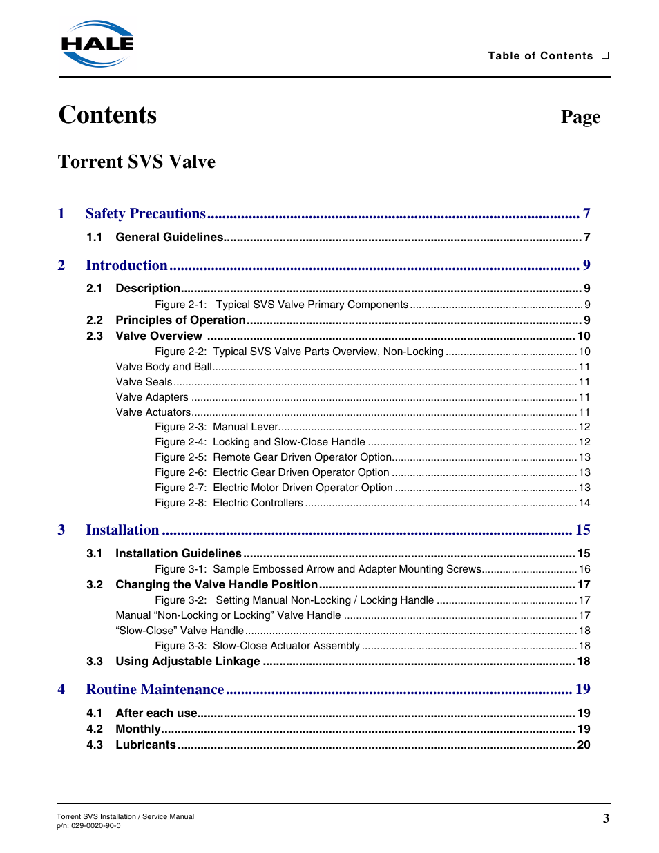 Hale Torrent SVS Stainless Steel Valves User Manual | Page 3 / 100