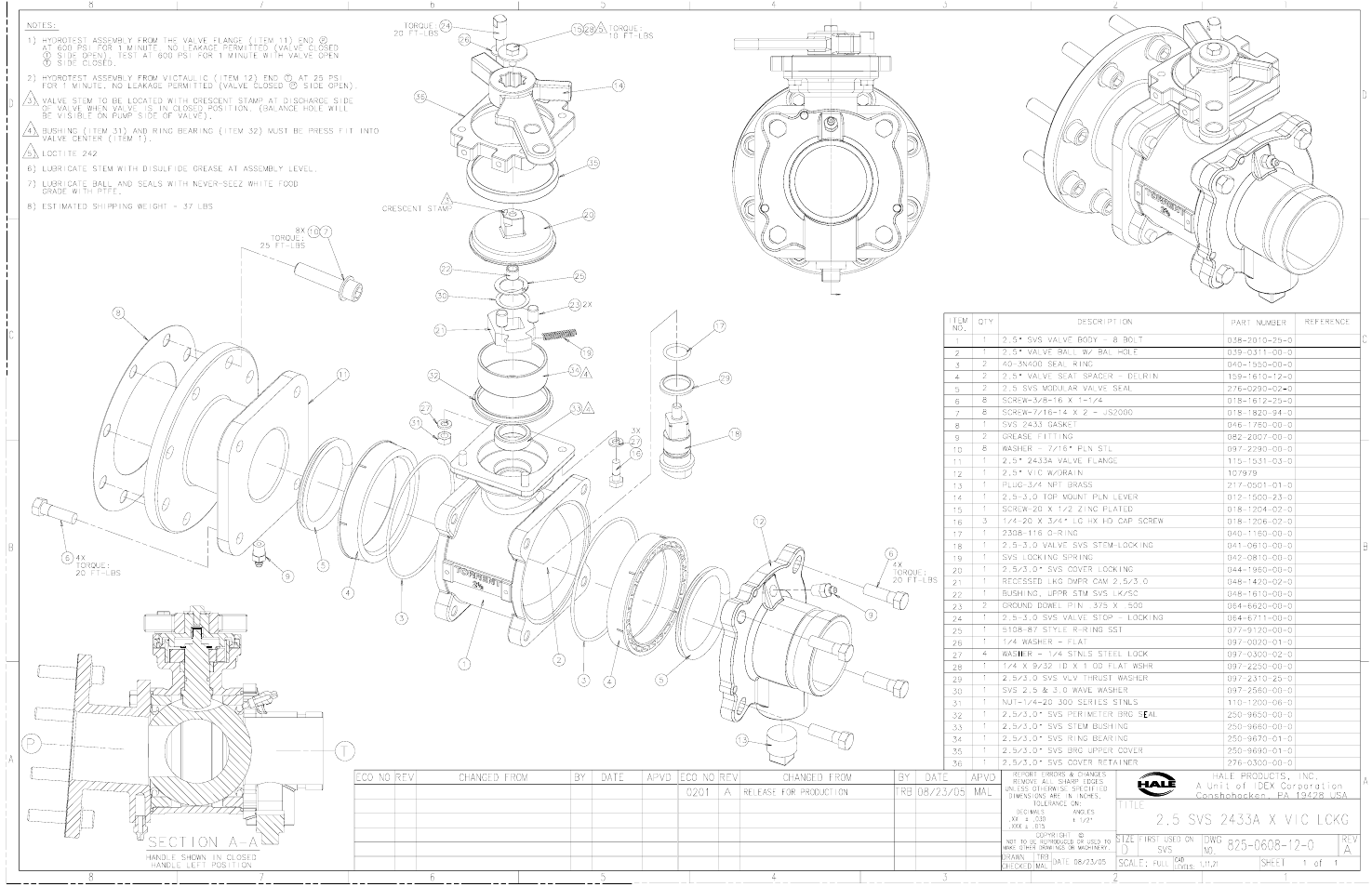 1/2” - 2433a x victaulic assembly -0608-12-0a | Hale Torrent SVS Stainless Steel Valves User Manual | Page 61 / 100