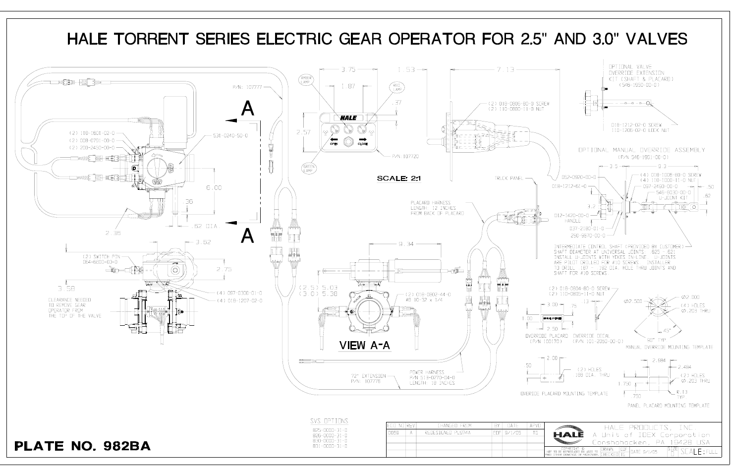 Electric gear operator for 2-1/2” and 3” valves b | Hale Torrent SVS Stainless Steel Valves User Manual | Page 69 / 100