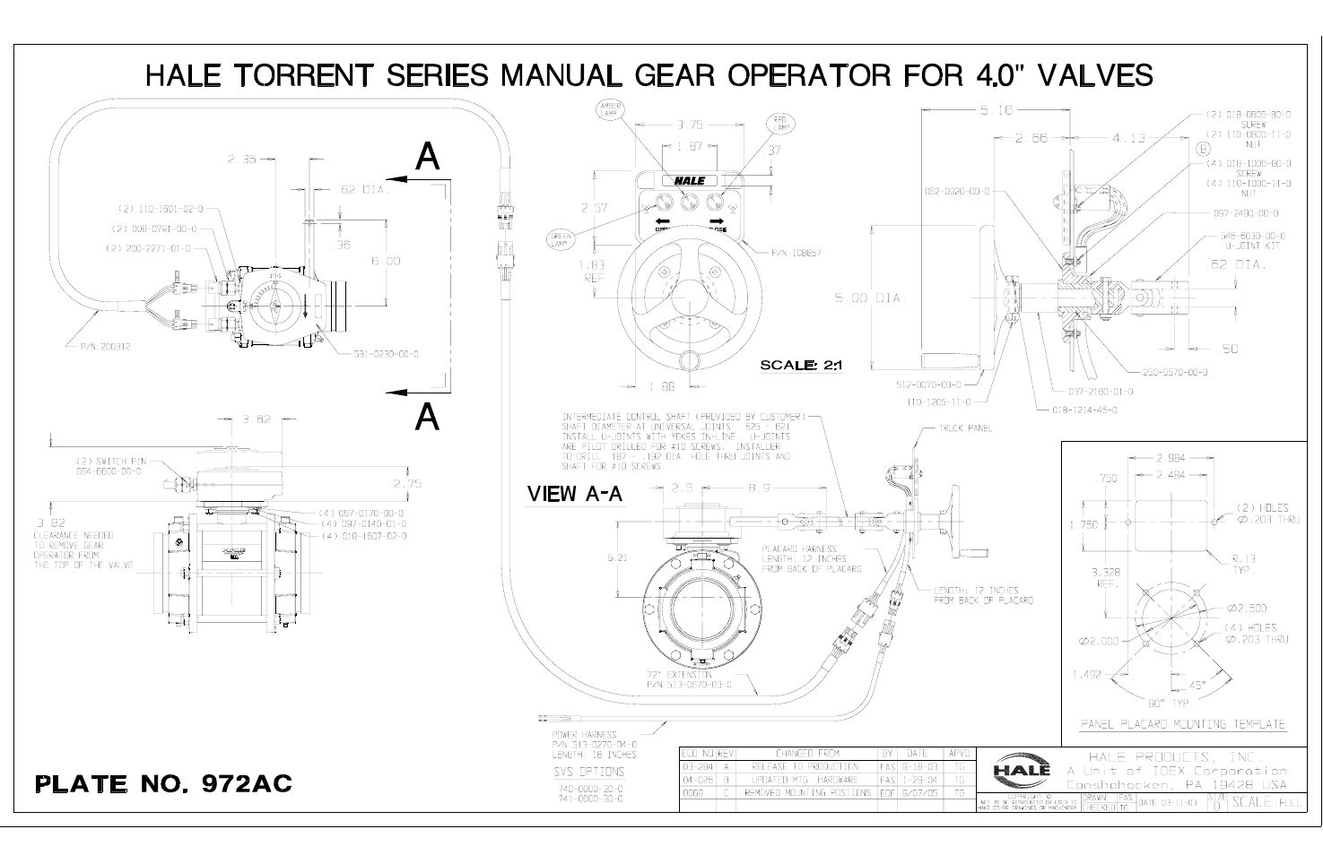 Manual gear operator for 4” valves a | Hale Torrent SVS Stainless Steel Valves User Manual | Page 77 / 100