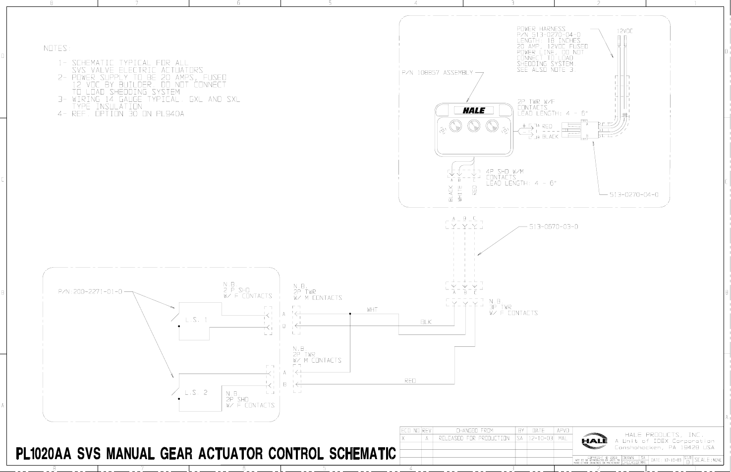 Schematic, manual gear actuator control 0a | Hale Torrent SVS Stainless Steel Valves User Manual | Page 81 / 100