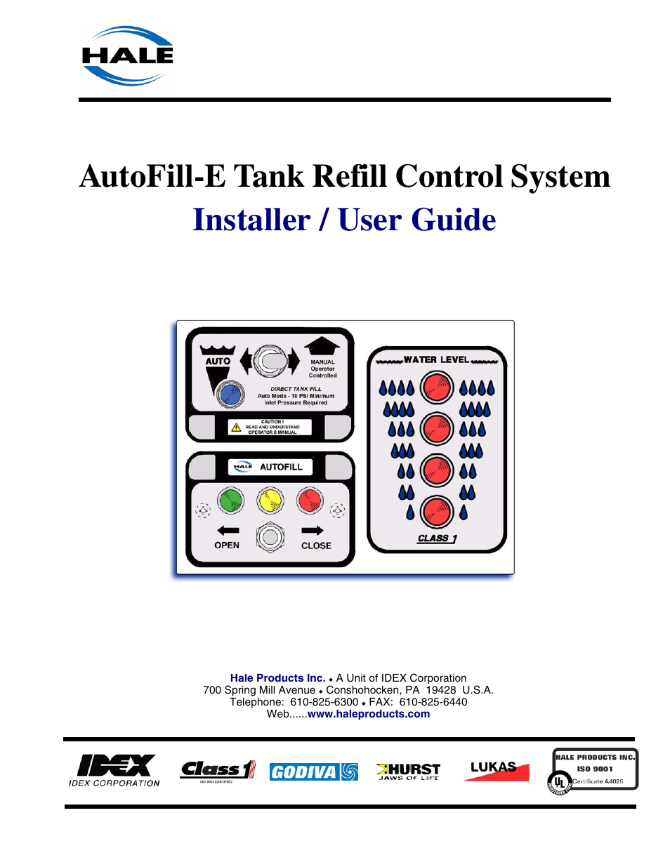 Hale AutoFill-E Tank Refill Control System User Manual | 55 pages