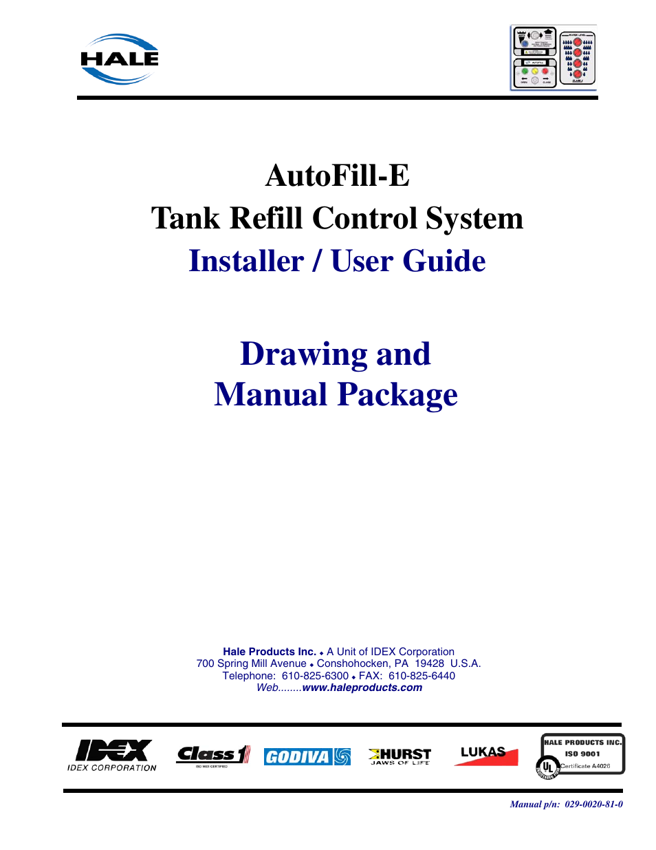8 drawing and manual package, Drawings / manuals, Drawing and manual package | Hale AutoFill-E Tank Refill Control System User Manual | Page 27 / 55