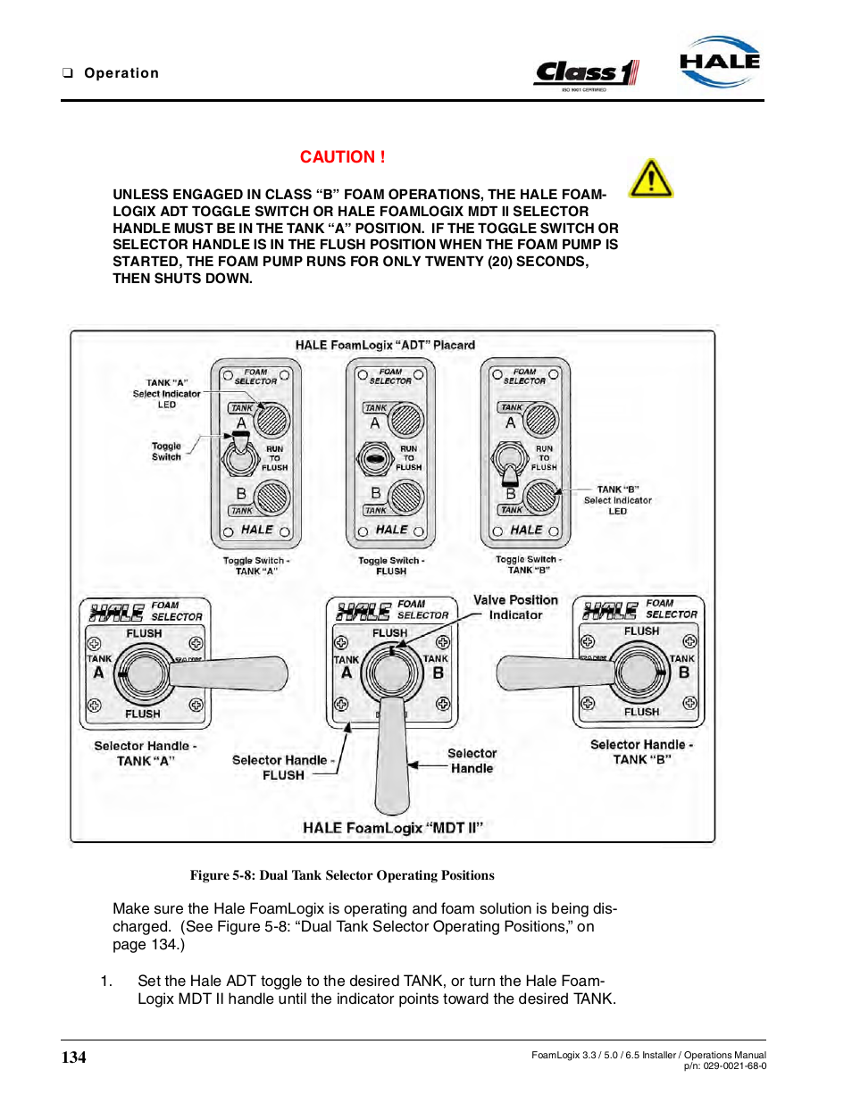 Figure 5-8: dual tank selector operating positions | Hale FoamLogix 6.5 User Manual | Page 134 / 194
